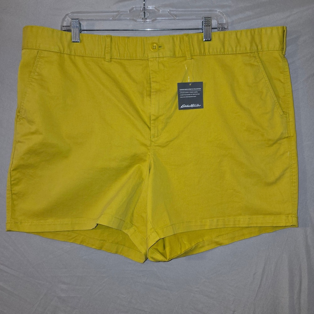 Eddie Bauer Shorts 22W Women Yellow Legend Wash Stretch Slightly Curvy NWT